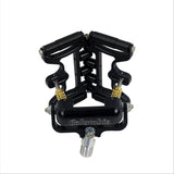 Black Columbia Corner Cobra made from billet aluminum and steel components with a black finish, back view