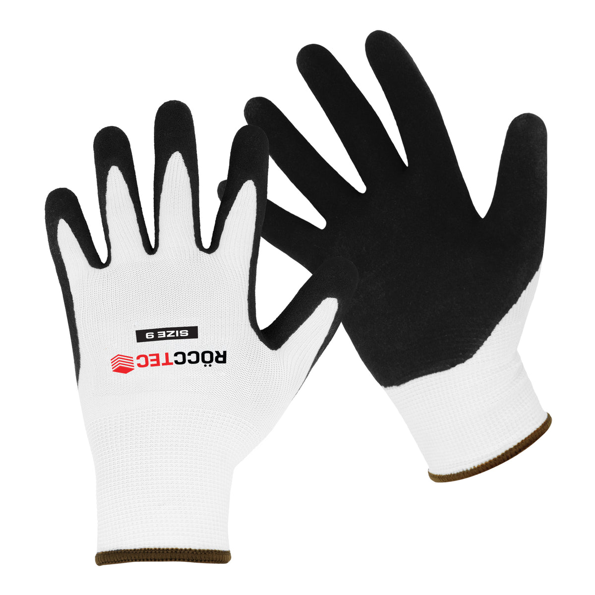 RoccTec PowerGrip Multi-Purpose Drywall Safety Gloves - White