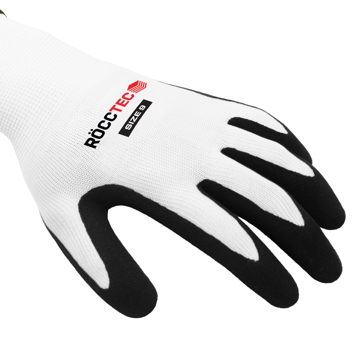 RoccTec PowerGrip Multi-Purpose Drywall Safety Gloves - White