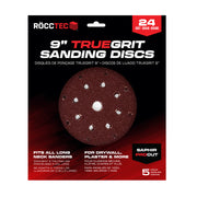 RoccTec 9" Round Saphir Red Procut Drywall Sanding Discs for Festool (5 Pack)
