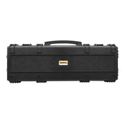Black 46-inch TapeTech Hard Utility Case with handle and latch locks, front view