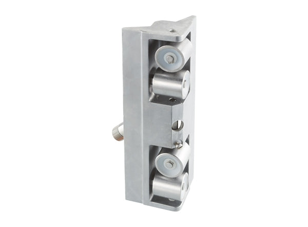 TapeTech 15TTE Inside Corner Roller with grey body, stainless steel wheels, and threaded handle, quarter view