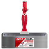 12-inch Level 5 Stainless Steel Flex Offset Knife with red handle, and removable zinc hammer end