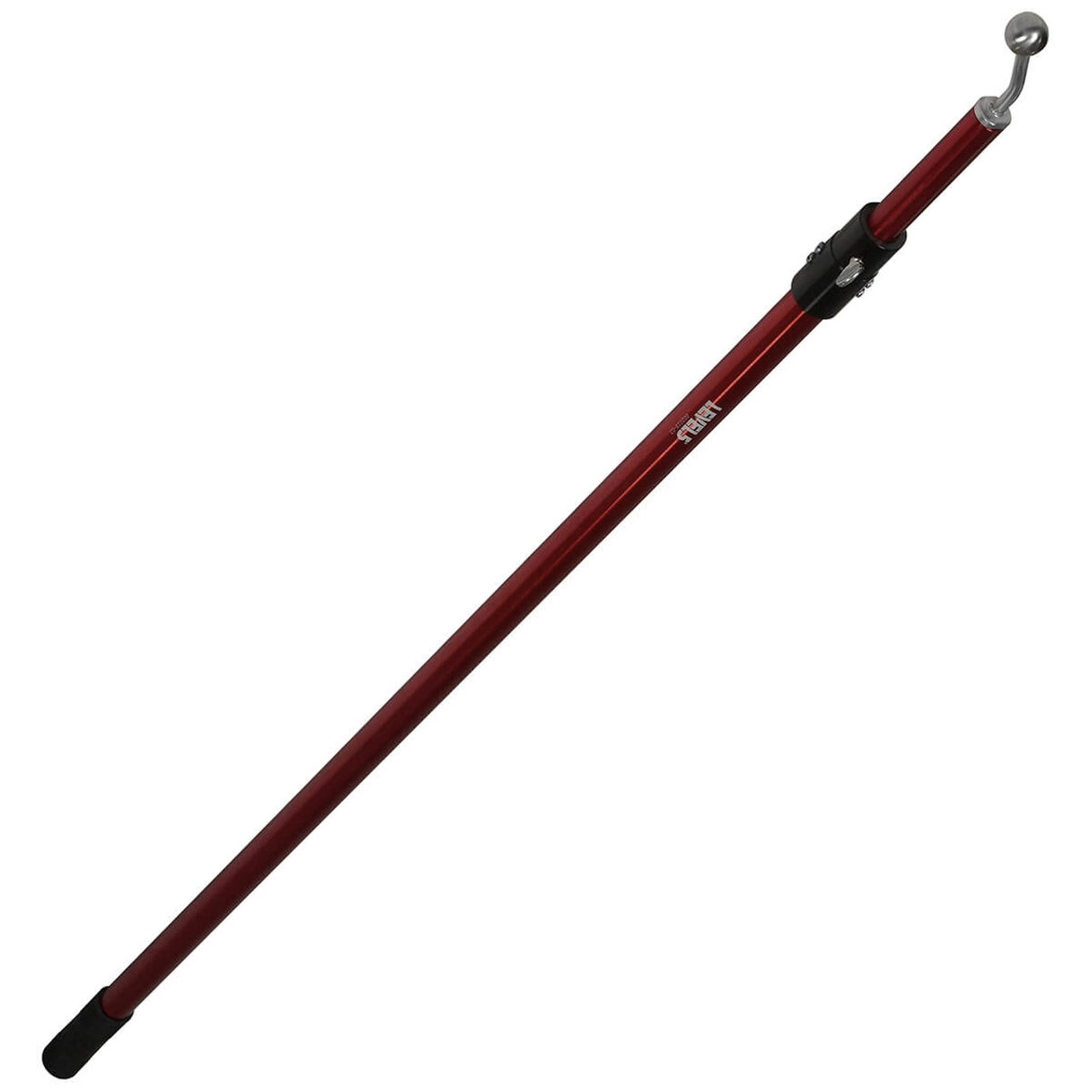 Level 5 Fixed Accessory handle made of solid aluminum, with red finish and corner finisher head