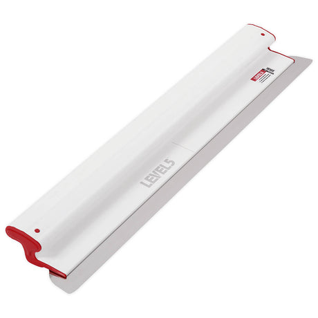 32-inch Level 5 Composite Skimming Blade with a stainless steel blade, red composite end caps, and a white plastic body
