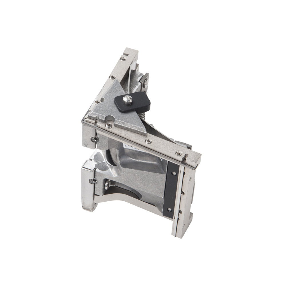 Asgard 2.5-inch angle head with stainless steel frame, patented positive ball retainer, and easy roll wheels, side view