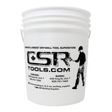 White 5-gallon CSR anniversary bucket with steel wire handle and plastic grip