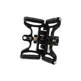 Black Columbia Corner Cobra made from billet aluminum and steel components with a black finish, back quarter view