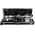 Front view of an open Columbia automatic taping tool case containing handles, skimming blades, automatic taping attachments, a mud pump, and an automatic taper