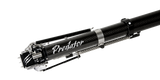 Close-up of Columbia Sawed Off Predator Automatic Taper with black carbon fiber body and steel components