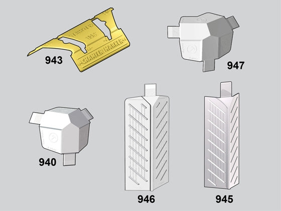 Adaptateurs de coins moulés à chanfrein moyen Trim-Tex 350