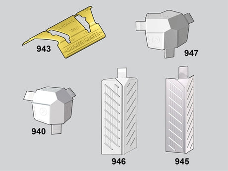 Adaptateurs de coins moulés à chanfrein moyen Trim-Tex 350